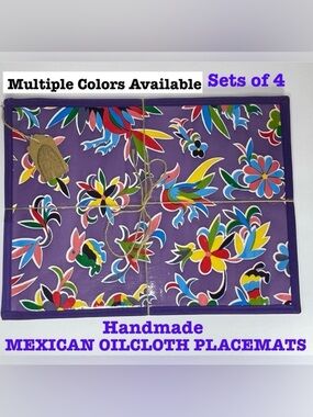 Handmade Mexican oilcloth placemats set of 4
